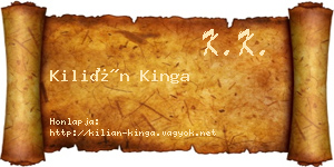 Kilián Kinga névjegykártya